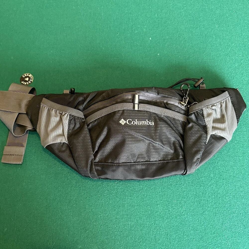 Columbia Black Sling Bag Crossbody Pack Travel Hiking Waist Chest Bag